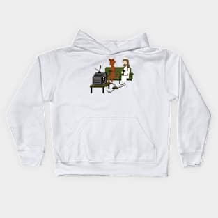 Jesus And Devil Playing Video Games Pixel Art Classic Kids Hoodie